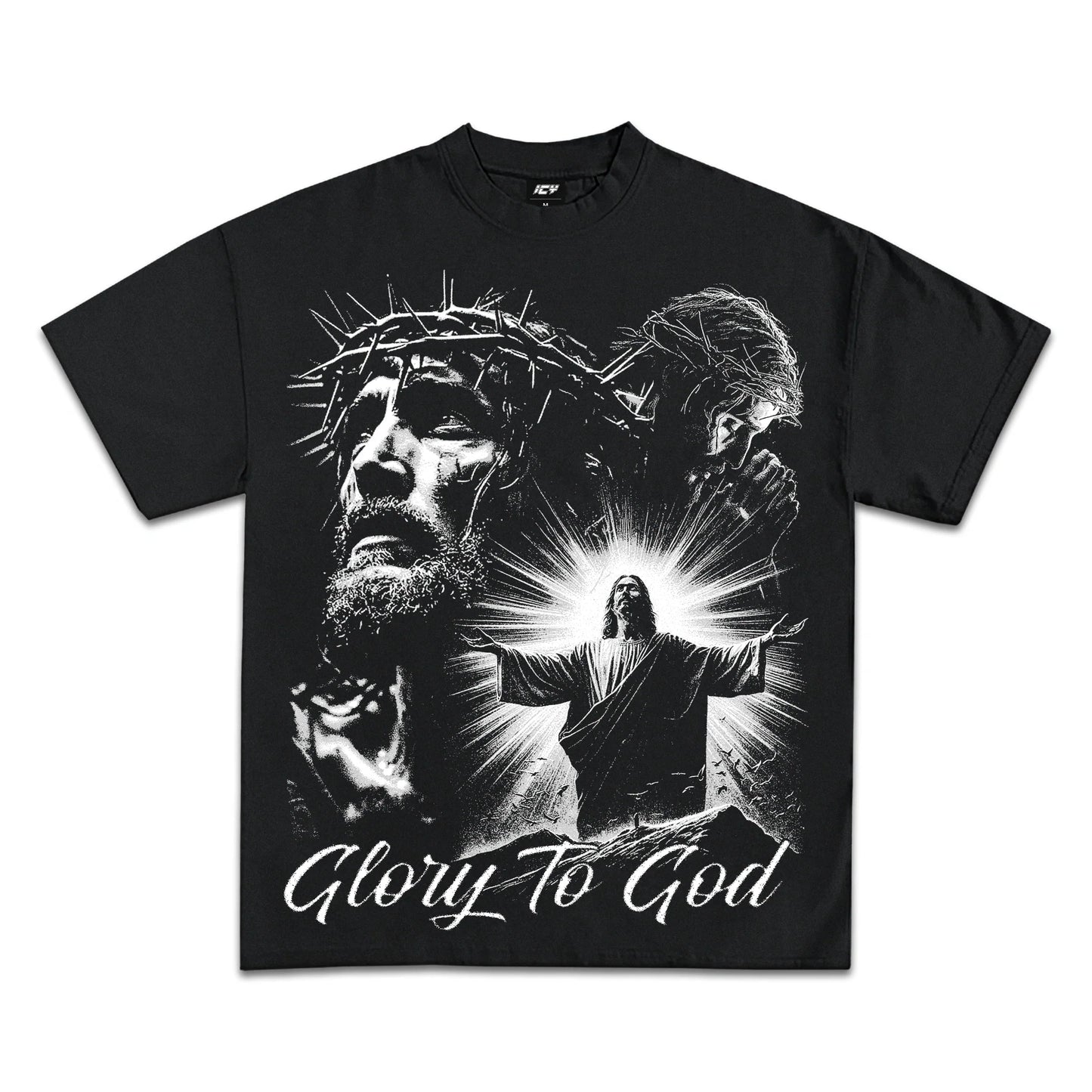 Faith-Inspired Glory to God Jesus T-Shirt: Comfortable Heavyweight Cotton Apparel