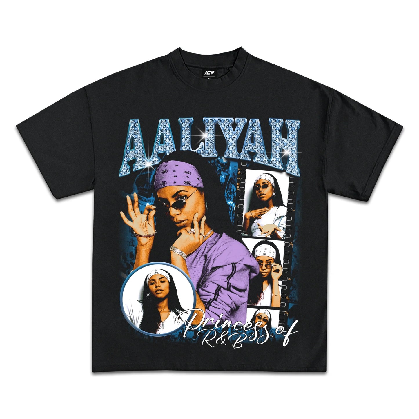 Aaliyah Princess of R&B Black Graphic T-Shirt - Heavyweight Cotton Classic Tee