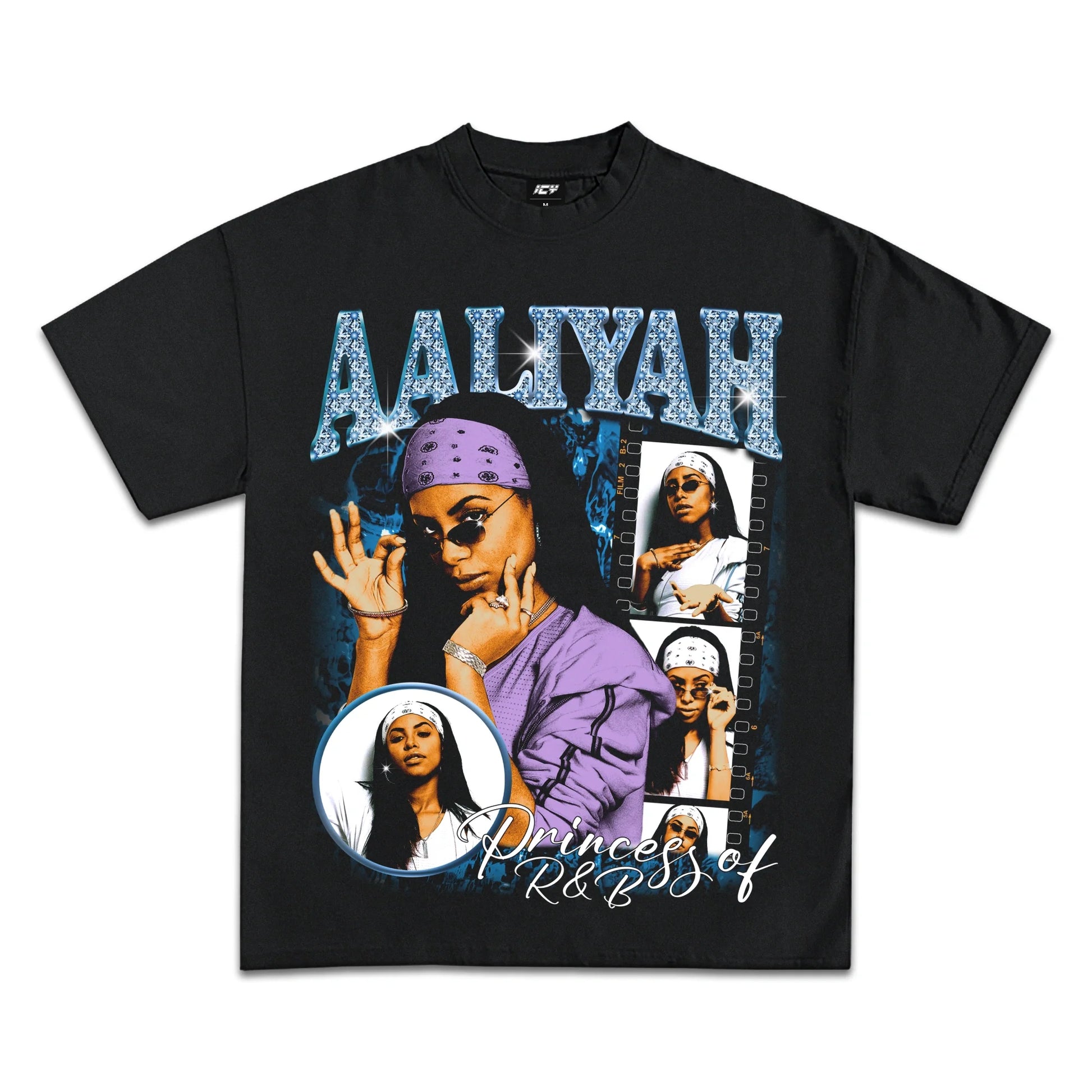 Aaliyah Princess of R&B Black Graphic T-Shirt - Heavyweight Cotton Classic Tee