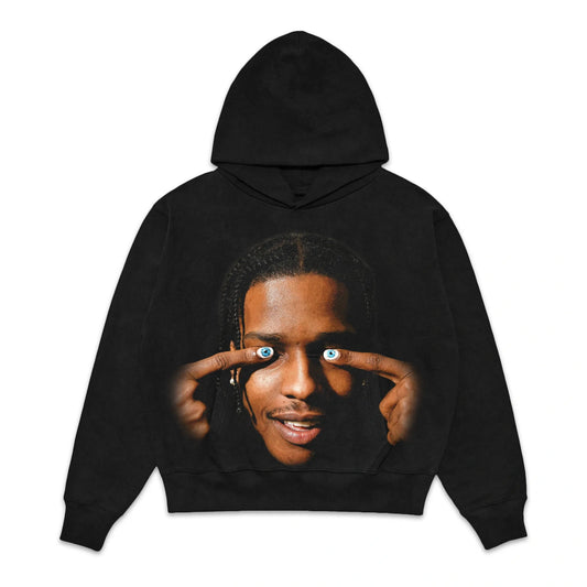 Premium ASAP Rocky Jumbo Fleece Graphic Hoodie - Soft Cotton Blend, Relaxed Fit
