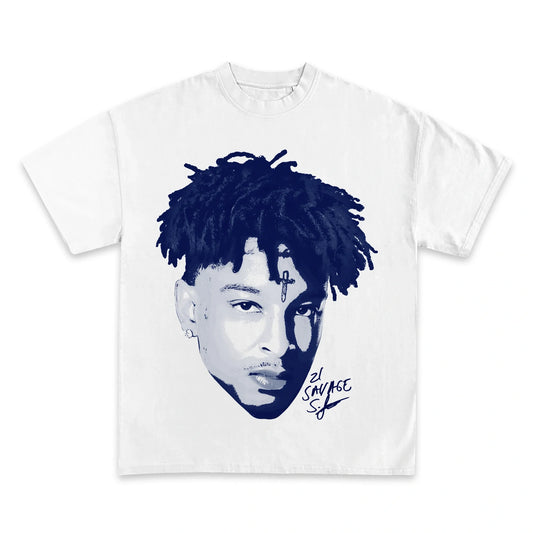 Men's 21 Savage Jumbo Graphic T-Shirt, Heavyweight Cotton, Comfortable Fit