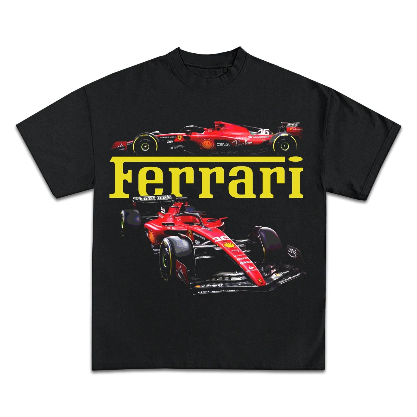 Official Ferrari F1 Racing T-Shirt: Premium Heavyweight Cotton Motorsport Apparel