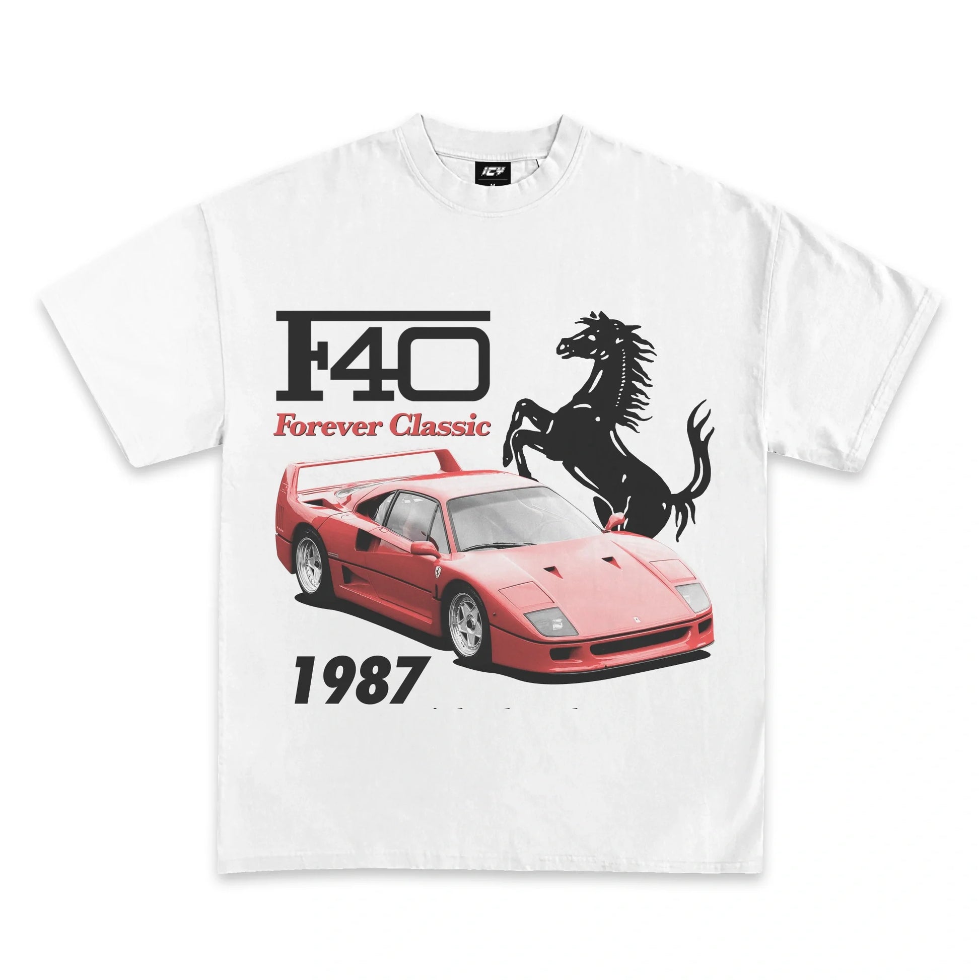 Iconic Vintage Ferrari F40 1987 Graphic T-Shirt: Premium Cotton Comfort