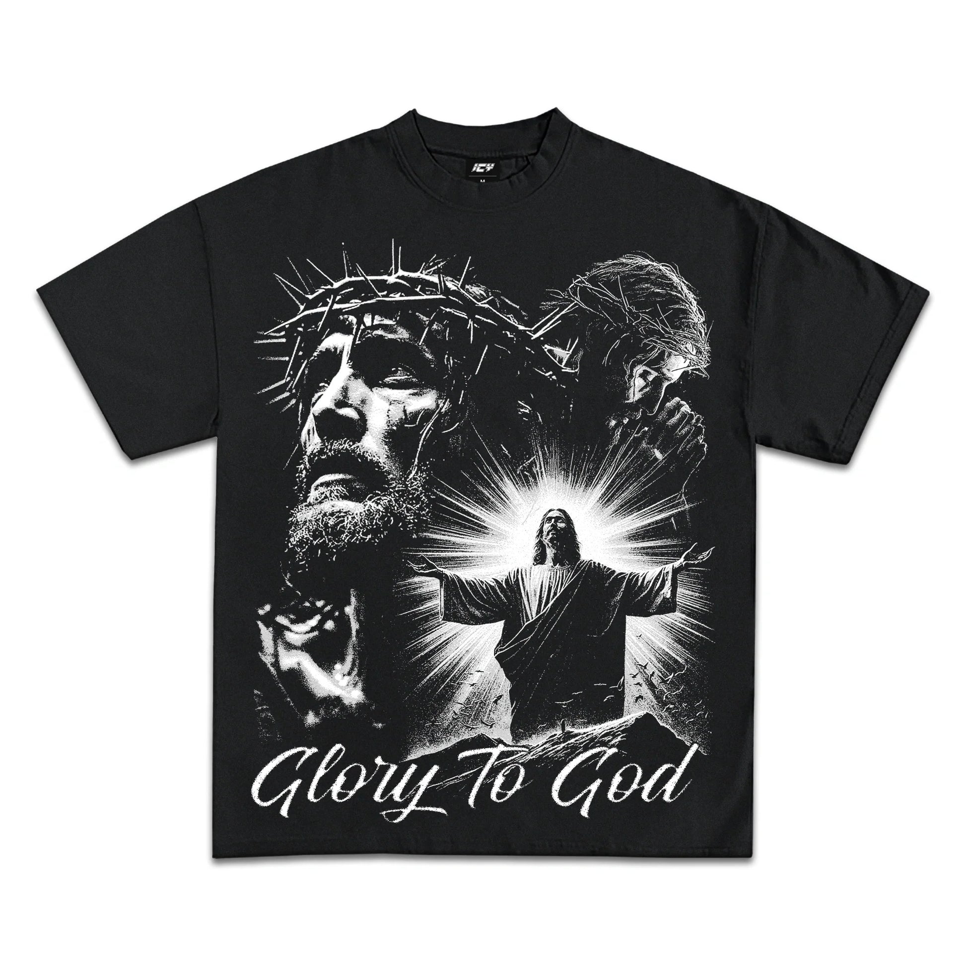 Faith-Inspired Glory to God Jesus T-Shirt: Comfortable Heavyweight Cotton Apparel