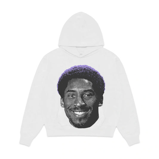 Kobe Bryant Mamba Mentality Afro Jumbo Fleece Hoodie - White Comfort Design