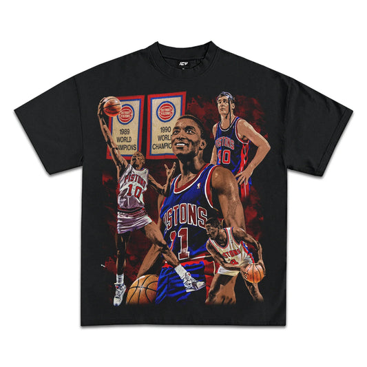 Vintage 1989 Detroit Pistons Bad Boys Graphic T-Shirt - Heavyweight Cotton
