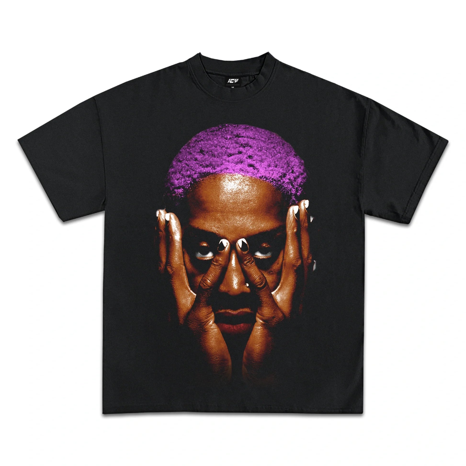 Dennis Rodman Basketball Legend Jumbo Purple Heavyweight Cotton T-Shirt