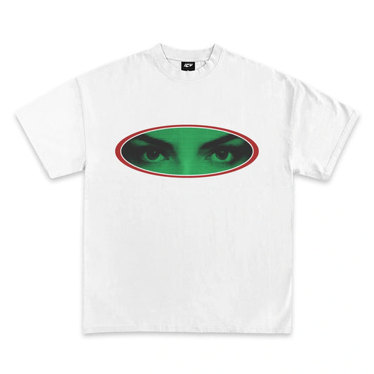 Playful All Eyes Graphic T-Shirt, Heavyweight Cotton, Unisex Fit, White
