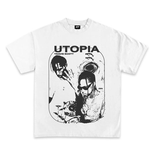 Travis Scott Utopia Heavyweight Cotton Graphic T-Shirt - Fan Concert Merch