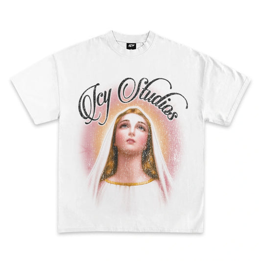 Iconic Virgin Mary Graphic T-Shirt - Premium Heavyweight Cotton, True Fit