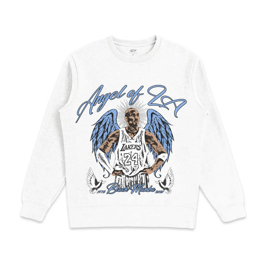 Kobe Bryant "Angel of LA" Graphic Crewneck: Heavyweight Cotton Fleece, Relaxed Fit