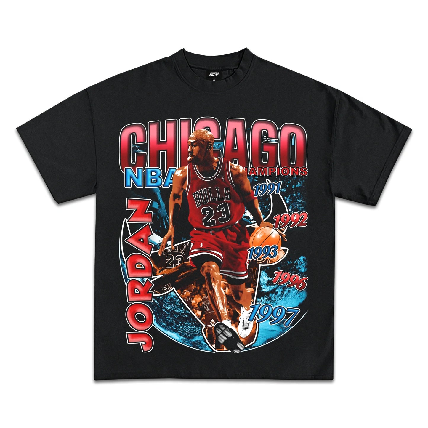 Legendary 1997 Chicago Bulls Big 3 Graphic T-Shirt - Heavyweight Cotton Fan Gear