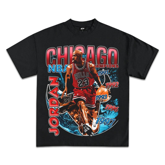 Legendary 1997 Chicago Bulls Big 3 Graphic T-Shirt - Heavyweight Cotton Fan Gear
