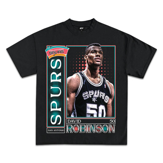 Classic Vintage David Robinson San Antonio Spurs Black Cotton T-Shirt
