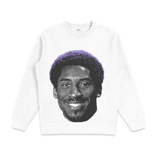 Iconic Kobe Bryant Afro Graphic Crewneck Sweatshirt: Premium Cotton Blend, Relaxed Fit