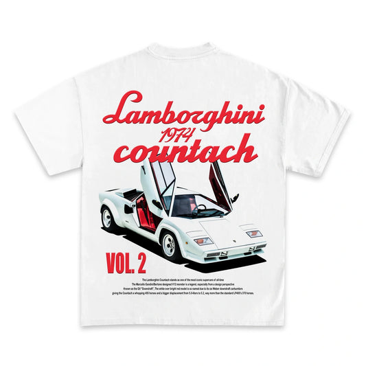 Iconic 1974 Lamborghini Countach Graphic T-Shirt - Heavyweight Cotton, True Fit