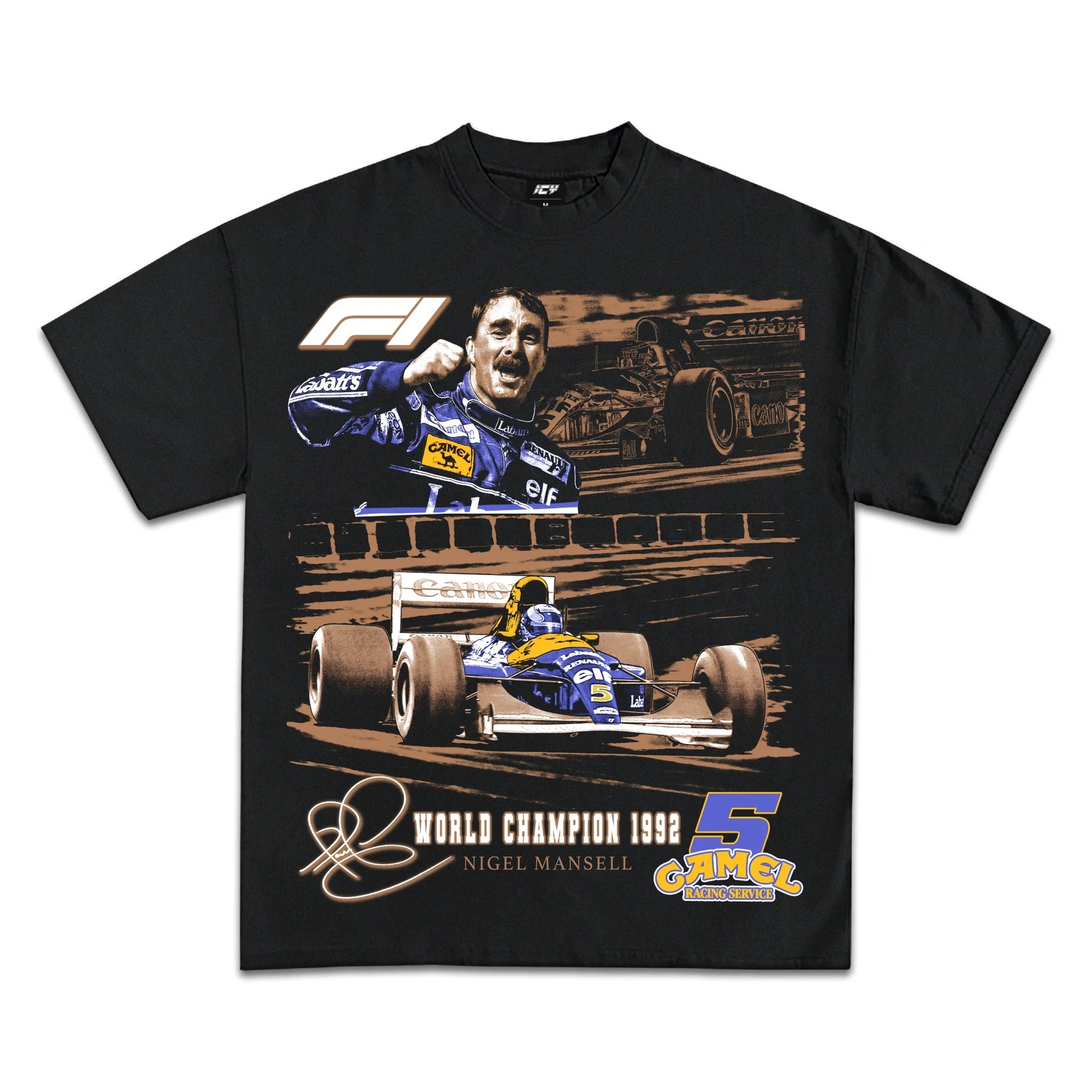 Nigel Mansell 1992 F1 World Champion Graphic Tee - Premium Heavyweight Cotton