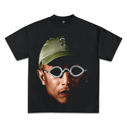 Pharrell Williams Iconic Music Star Graphic T-Shirt, Premium Heavyweight Cotton Tee