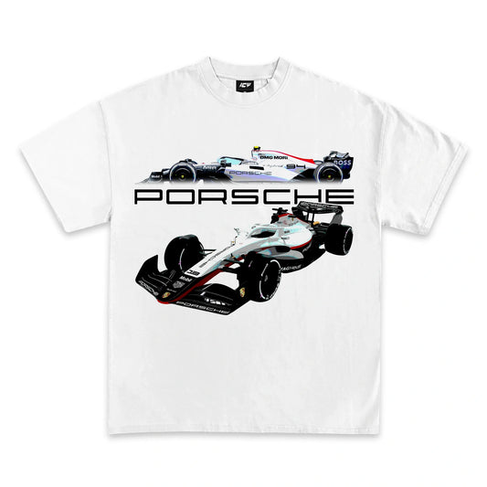Dynamic Porsche F1 Racing Fan Tee: Premium Heavyweight Cotton, Vintage Style