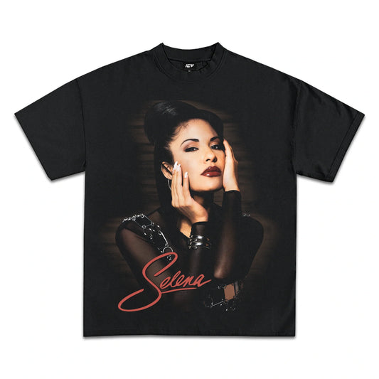 Iconic Selena Pérez Graphic Tee: Premium Heavyweight Cotton, Classic Fan Style